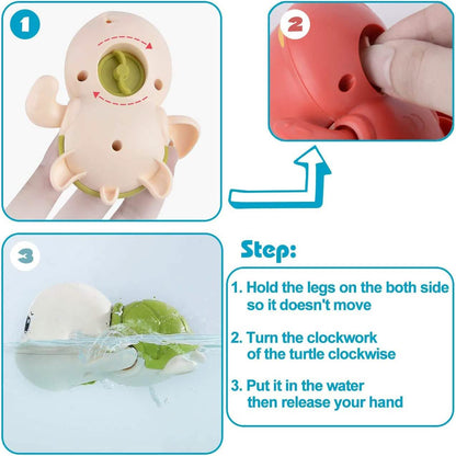 3-Pack: Cute Swimming Turtle Bath Toys - A-1 Thread Vault
