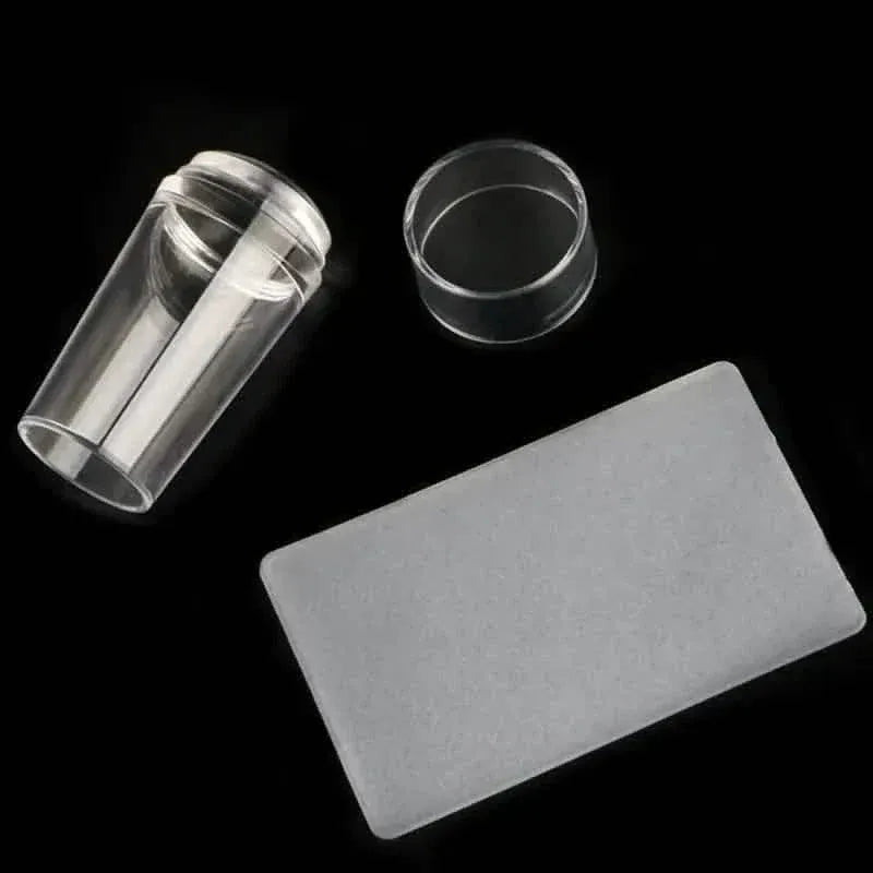 3-Pack: Fast and Easy French Tip Nail Art with Clear Silicone Stamper and Scraper - A-1 Thread Vault