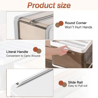 3-Pack: Foldable Storage Bin with Lid Stackable Plastic Closet Organizer - A-1 Thread Vault