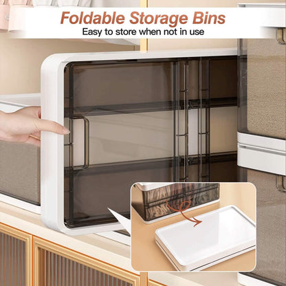 3-Pack: Foldable Storage Bin with Lid Stackable Plastic Closet Organizer - A-1 Thread Vault