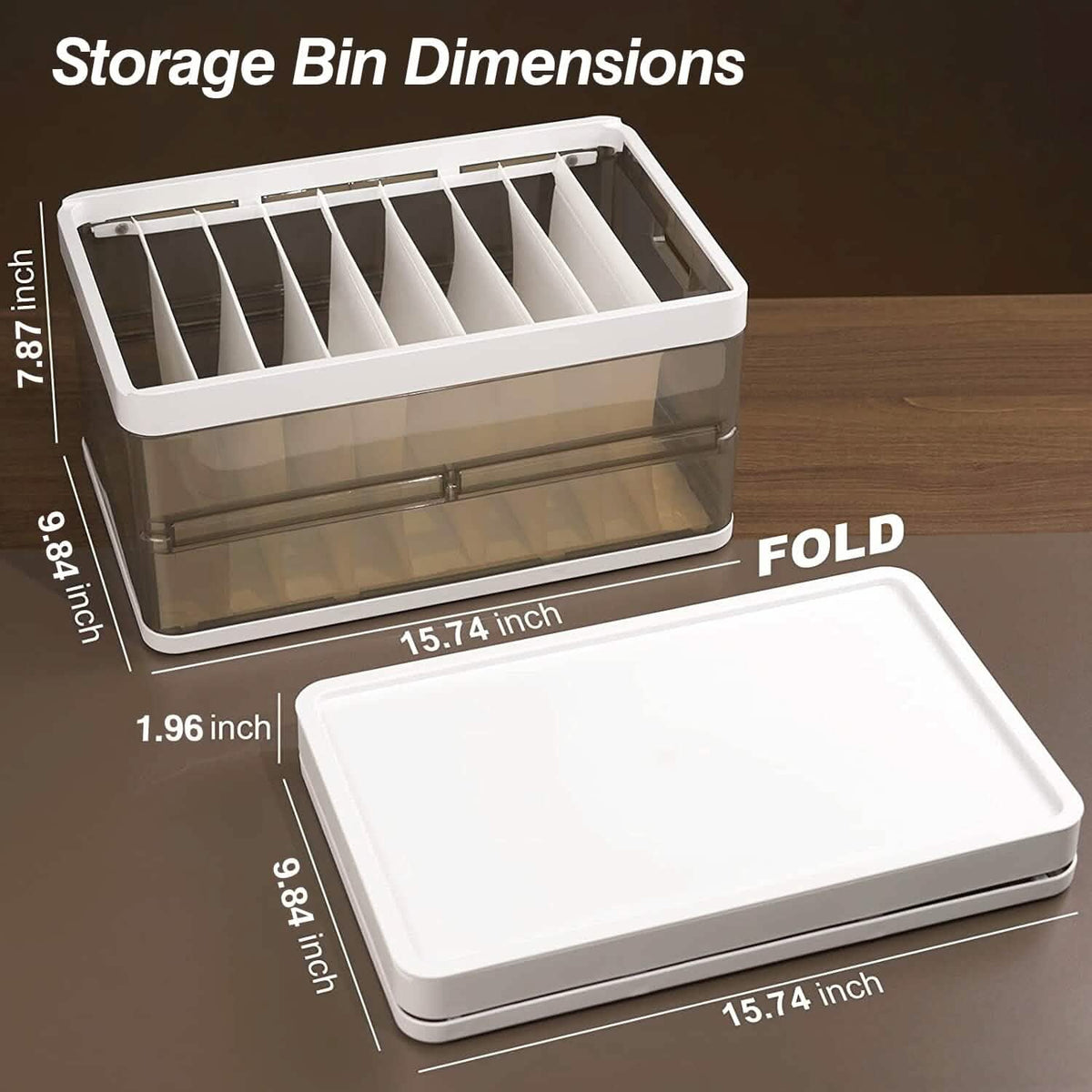 3-Pack: Foldable Storage Bin with Lid Stackable Plastic Closet Organizer - A-1 Thread Vault