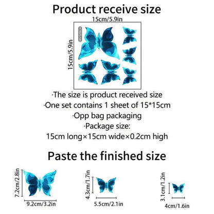 3-Pack: Glow In the Dark Butterfly Wall Stickers - A-1 Thread Vault