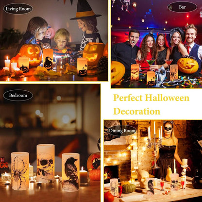 3-Pack: Halloween Battery Operated Flameless Candle Lamp with Timer Setting - A-1 Thread Vault