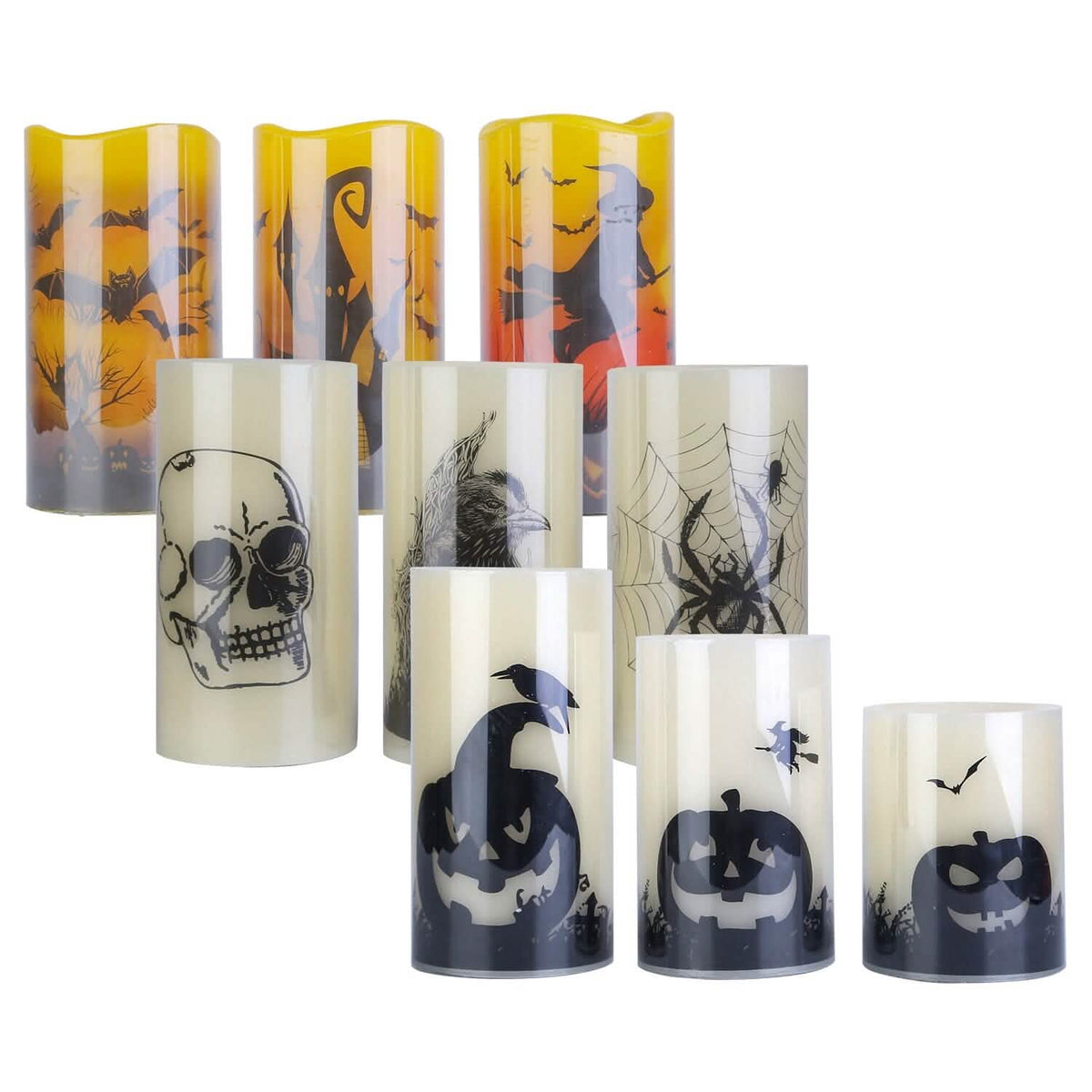 3-Pack: Halloween Battery Operated Flameless Candle Lamp with Timer Setting - A-1 Thread Vault