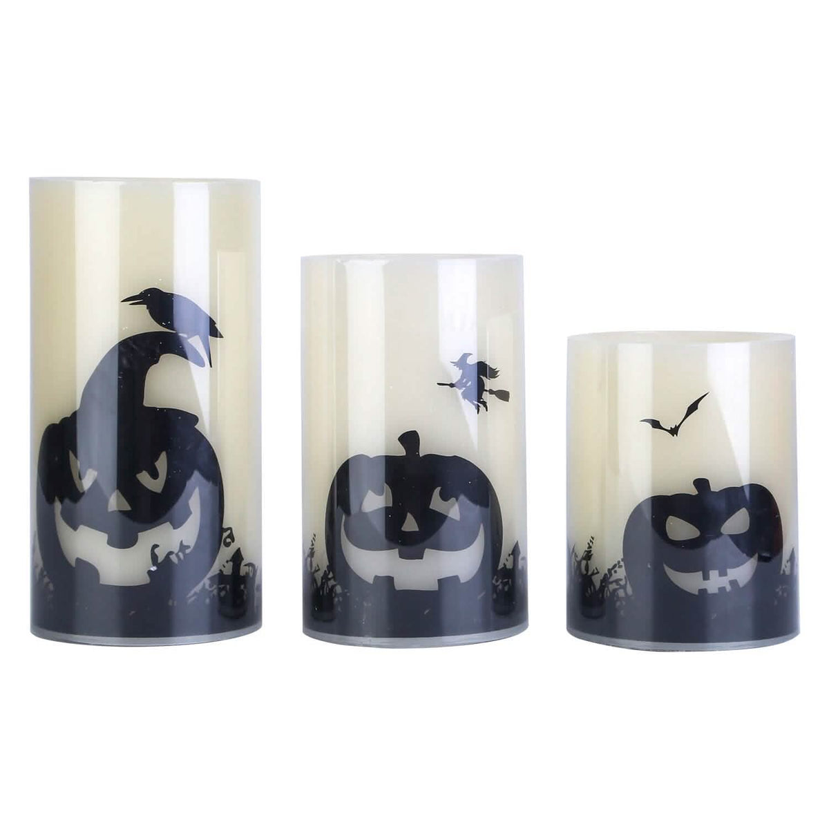 3-Pack: Halloween Battery Operated Flameless Candle Lamp with Timer Setting - A-1 Thread Vault