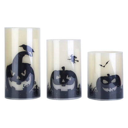 3-Pack: Halloween Battery Operated Flameless Candle Lamp with Timer Setting - A-1 Thread Vault