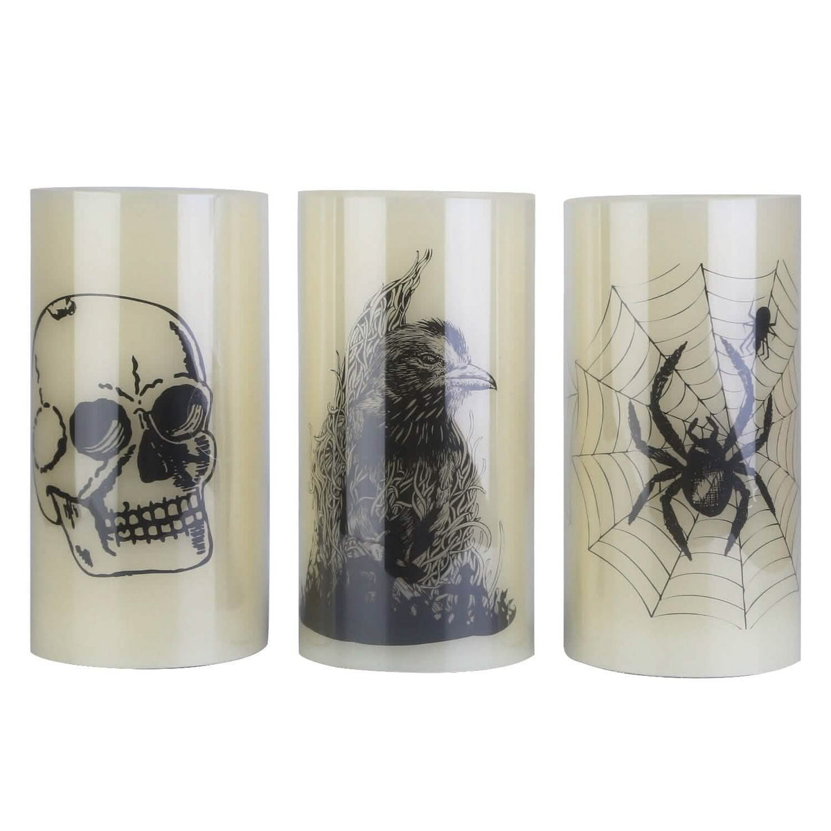 3-Pack: Halloween Battery Operated Flameless Candle Lamp with Timer Setting - A-1 Thread Vault