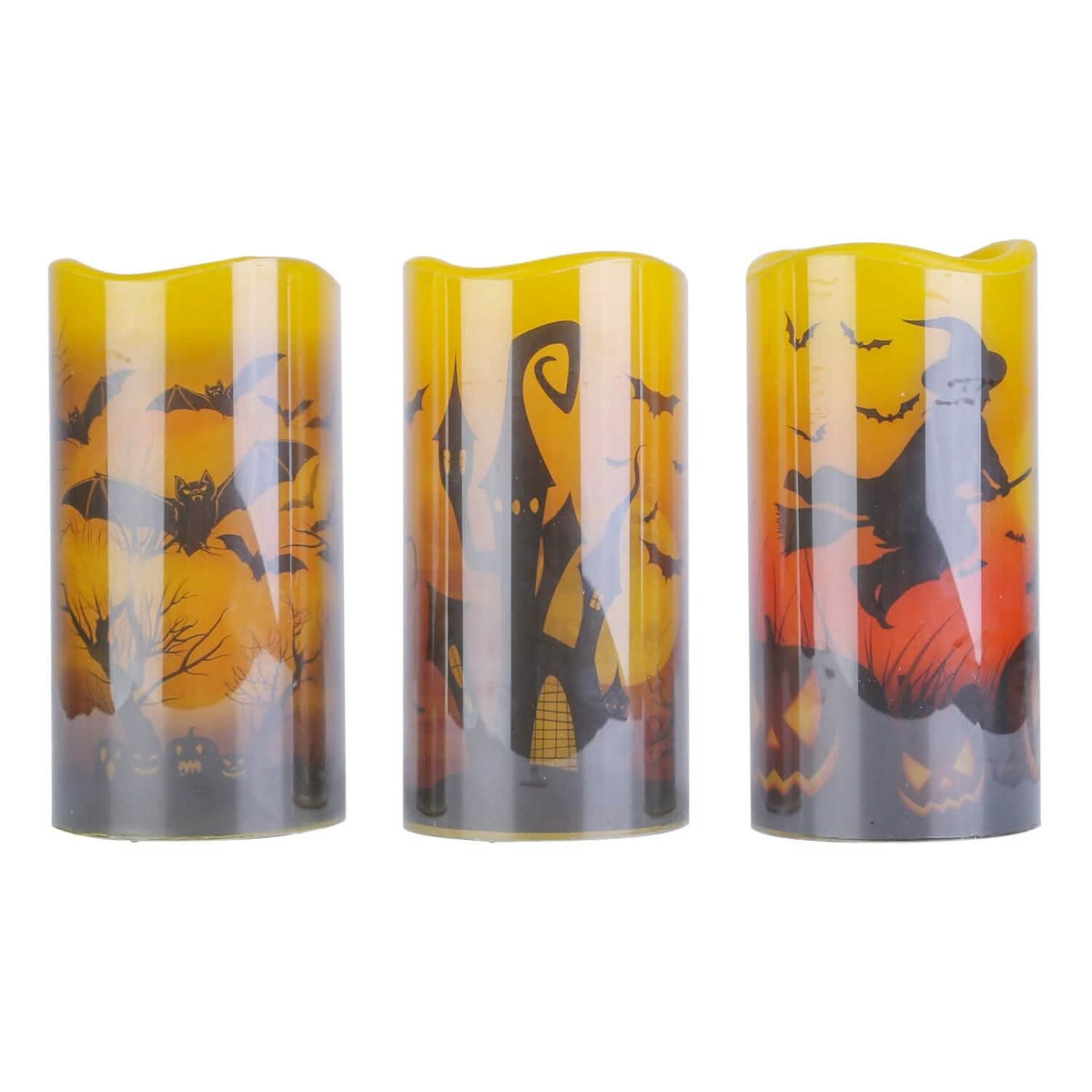 3-Pack: Halloween Battery Operated Flameless Candle Lamp with Timer Setting - A-1 Thread Vault