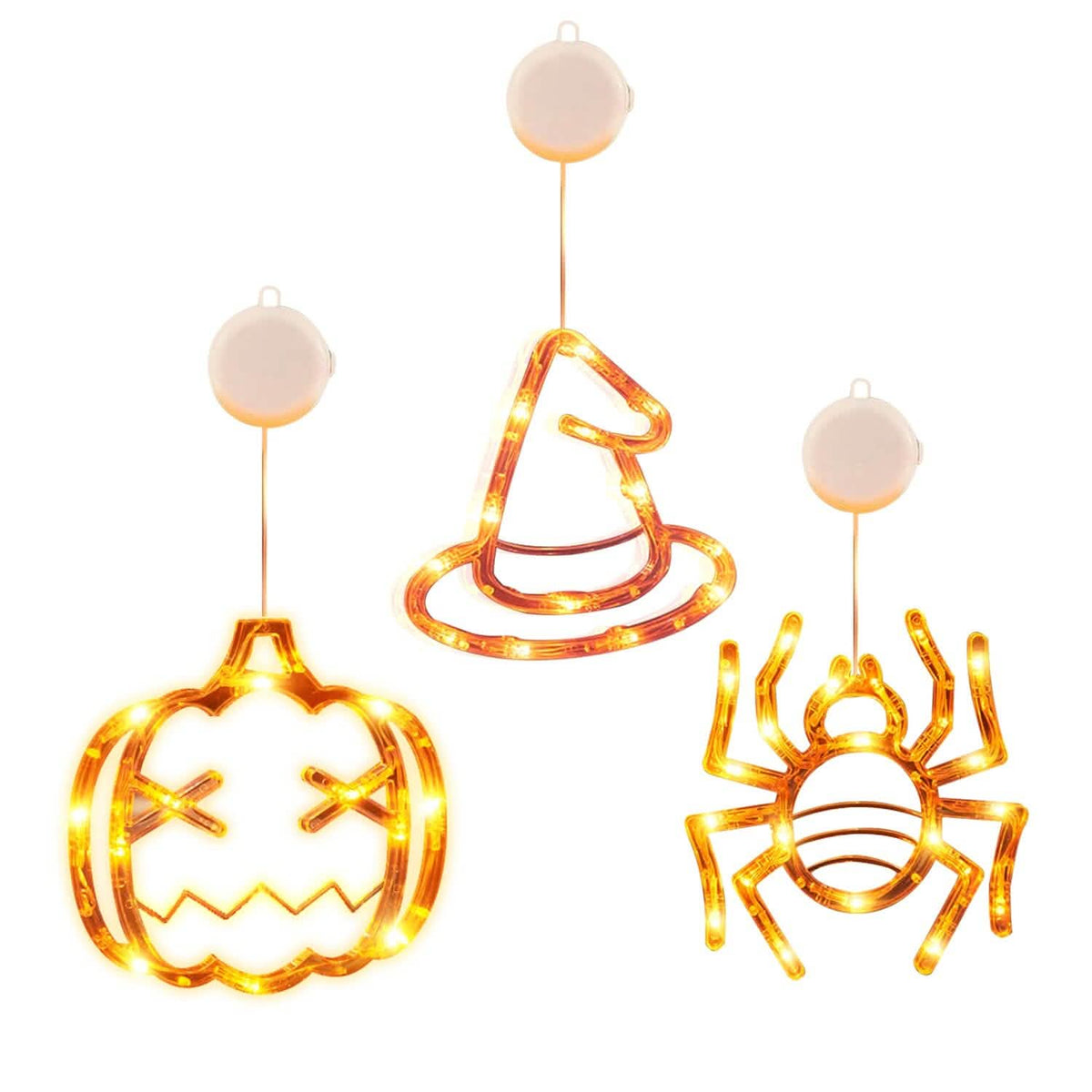 3-Pack: Halloween Window Light with Suction Cup Hanging Holes - A-1 Thread Vault