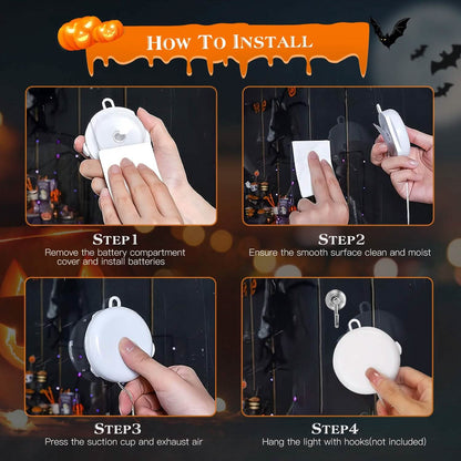 3-Pack: Halloween Window Light with Suction Cup Hanging Holes - A-1 Thread Vault