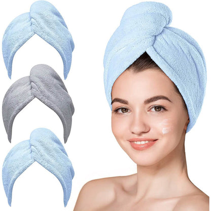 3-Pack: Hicober Microfiber Hair Towel - A-1 Thread Vault