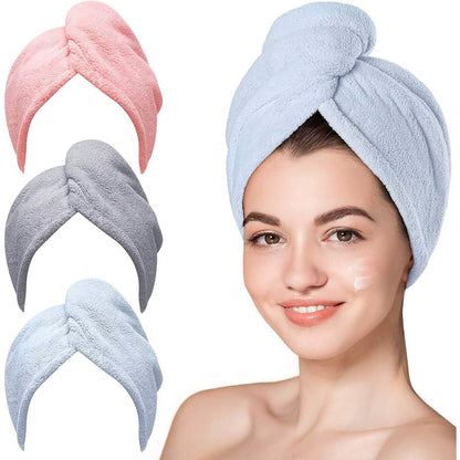 3-Pack: Hicober Microfiber Hair Towel - A-1 Thread Vault