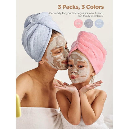 3-Pack: Hicober Microfiber Hair Towel - A-1 Thread Vault