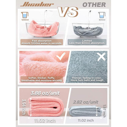 3-Pack: Hicober Microfiber Hair Towel - A-1 Thread Vault