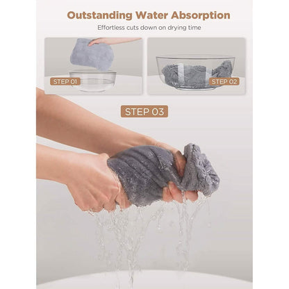 3-Pack: Hicober Microfiber Hair Towel - A-1 Thread Vault