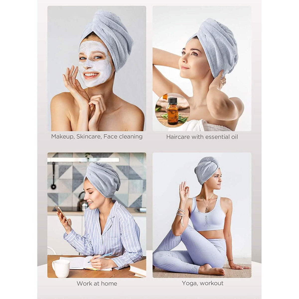 3-Pack: Hicober Microfiber Hair Towel - A-1 Thread Vault
