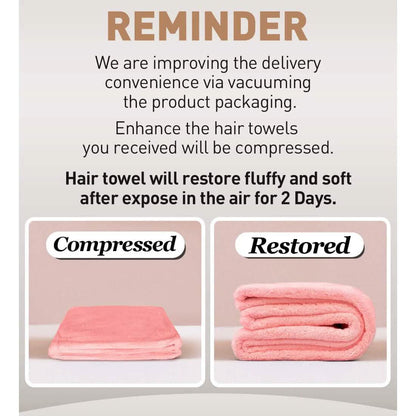 3-Pack: Hicober Microfiber Hair Towel - A-1 Thread Vault