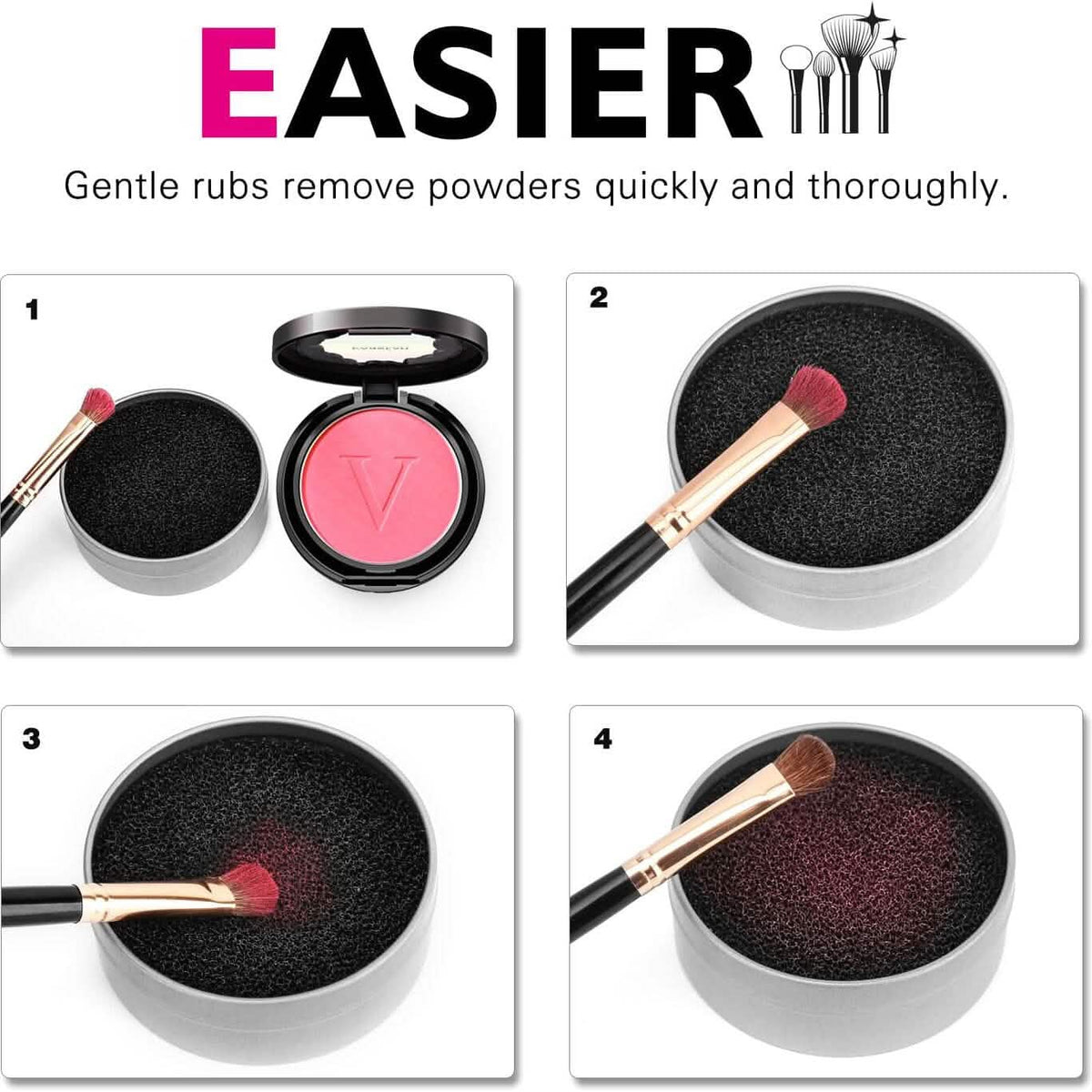 3-Pack: Luxspire Makeup Brush Cleaner Quick Wash Sponge Remover Color - A-1 Thread Vault