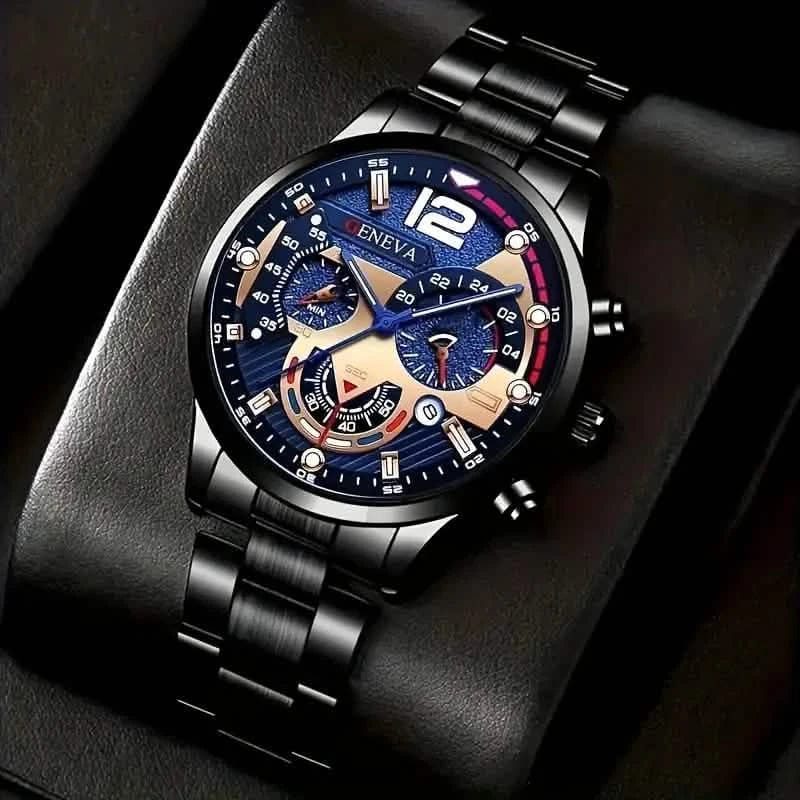 3-Pack: Luxury Men's Quartz Watch Set with Precision Time Scale - A-1 Thread Vault