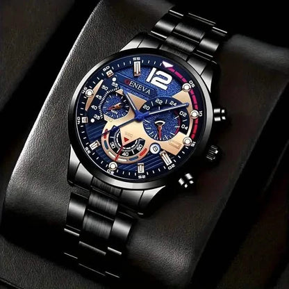3-Pack: Luxury Men's Quartz Watch Set with Precision Time Scale - A-1 Thread Vault