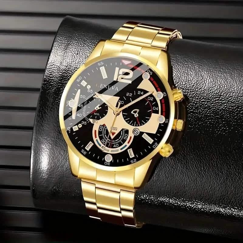 3-Pack: Luxury Men's Quartz Watch Set with Precision Time Scale - A-1 Thread Vault