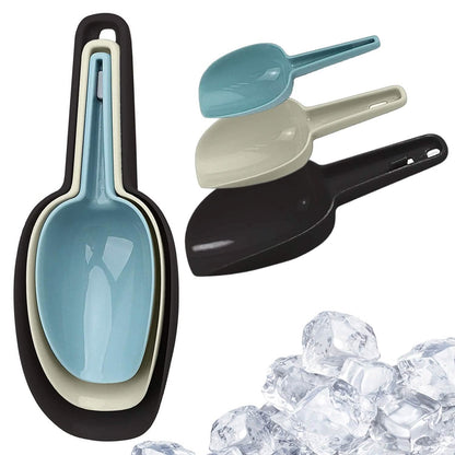3-Pack: Multi-purpose Plastic Kitchen Bar Ice, Flour, Dry Fruits, Candy, PopCorn, Food, Coffee Scoop Set - A-1 Thread Vault