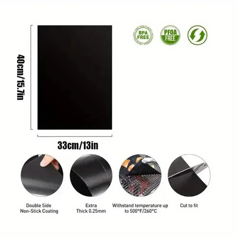 3-Pack: Non-Stick BBQ Grill Mesh Mats - A-1 Thread Vault