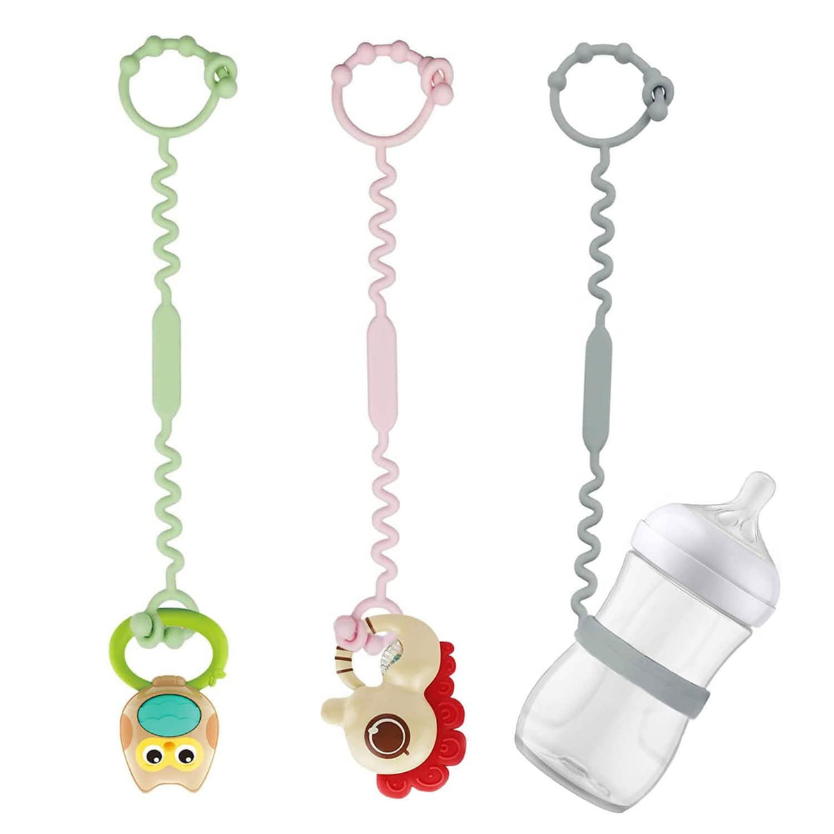 3-Pack: Pacifier Holder Clip with self-Adjusting Bayonet - A-1 Thread Vault