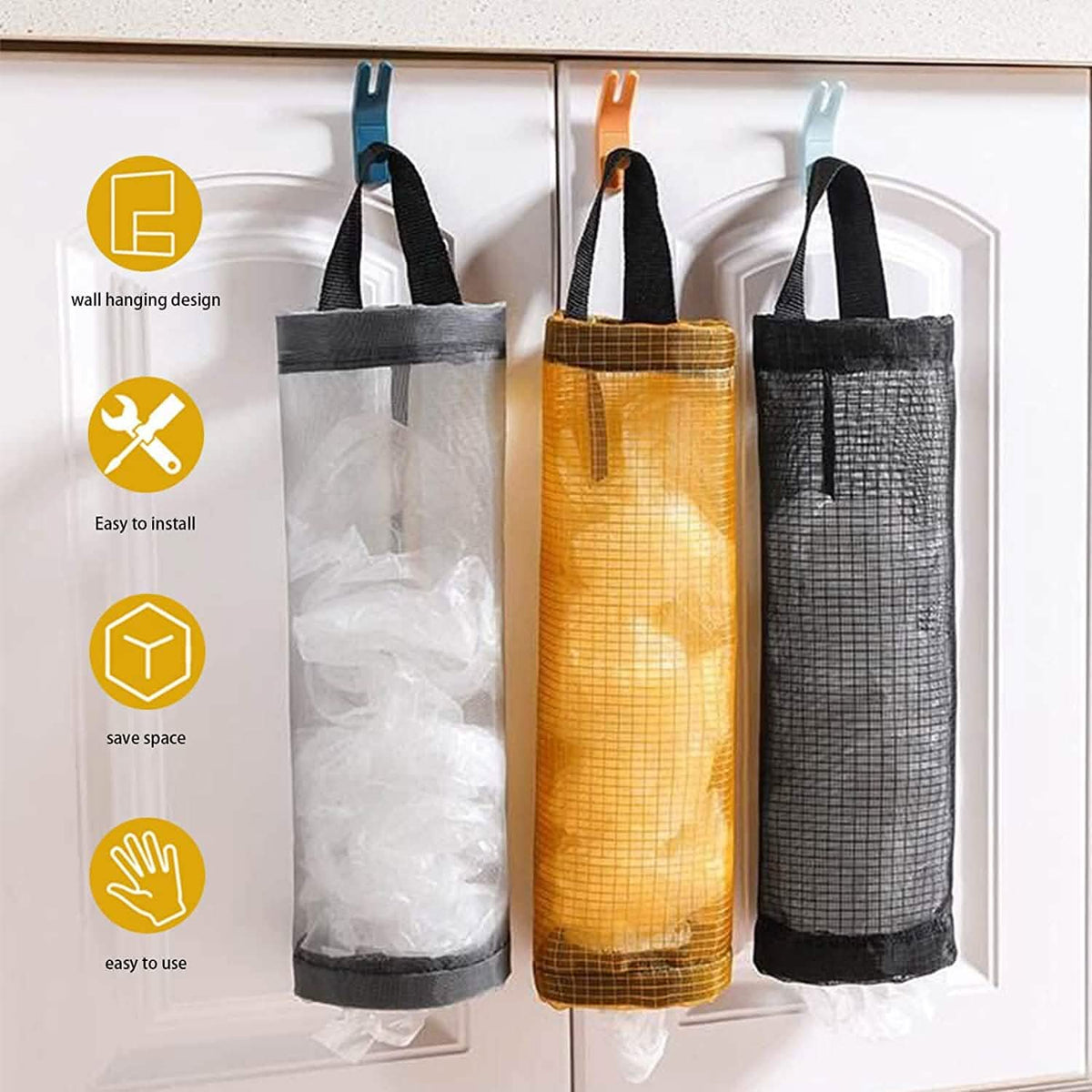 3-Pack: Plastic Mesh Grocery Bag Holder - A-1 Thread Vault