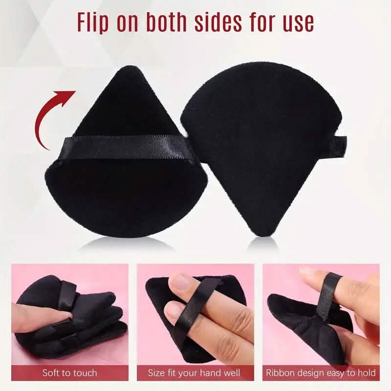 3-Pack: Triangle Powder Puff for Loose Powder and Liquid Cosmetic - A-1 Thread Vault