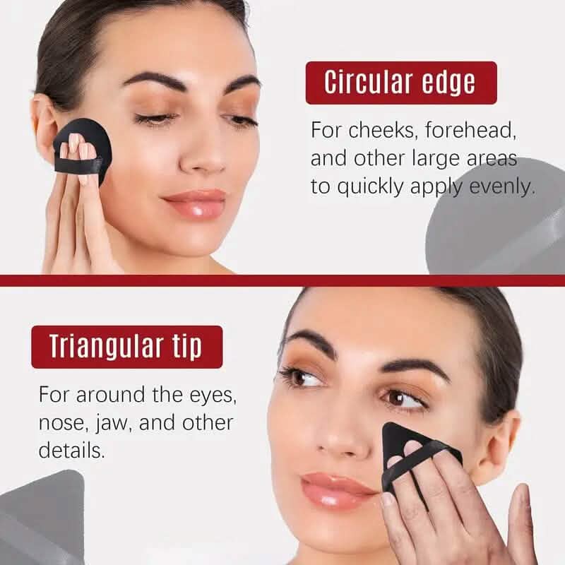 3-Pack: Triangle Powder Puff for Loose Powder and Liquid Cosmetic - A-1 Thread Vault