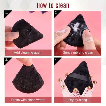 3-Pack: Triangle Powder Puff for Loose Powder and Liquid Cosmetic - A-1 Thread Vault