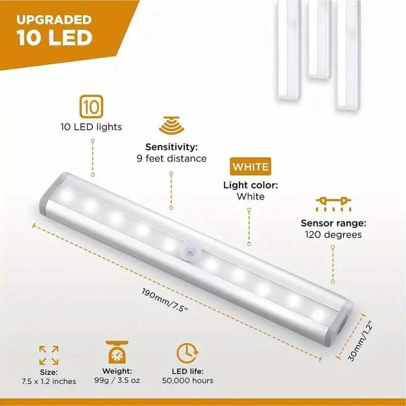 3-Pack: Under Cabinet Wireless Motion Sensor LED Light - A-1 Thread Vault