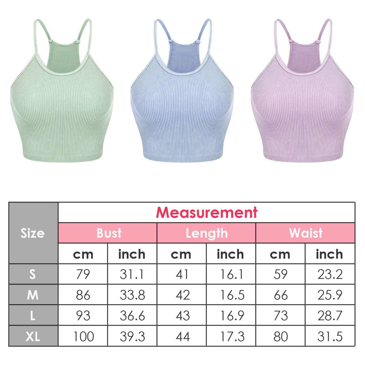 3-Pack: Women Crop Basic Tank Top Ribbed Knit Sleeveless - A-1 Thread Vault