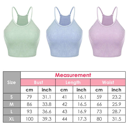 3-Pack: Women Crop Basic Tank Top Ribbed Knit Sleeveless - A-1 Thread Vault