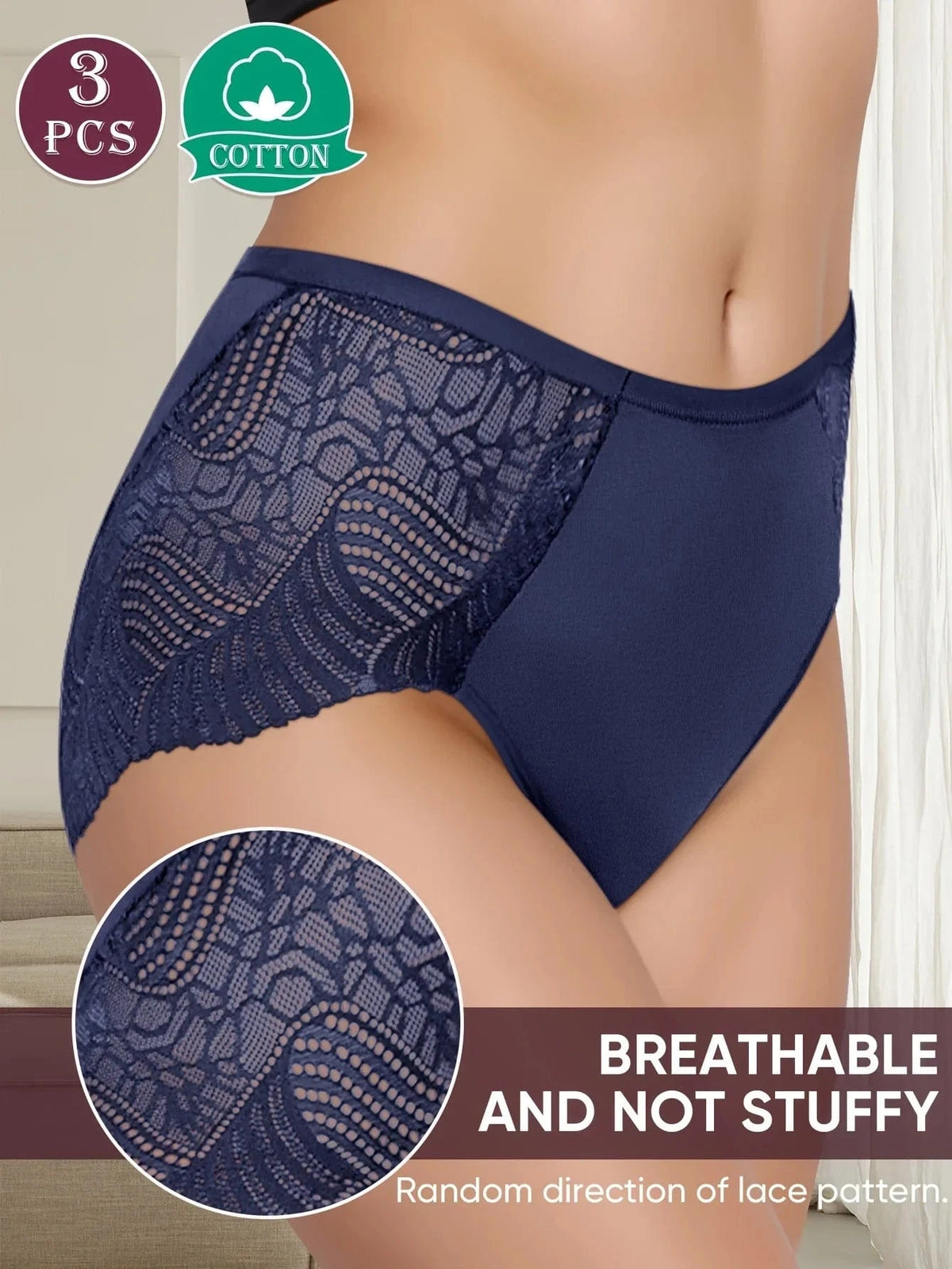 3-Pack Women's Panties: Lightweight, Breathable, Sexy Cut-Out Triangle Design - A-1 Thread Vault