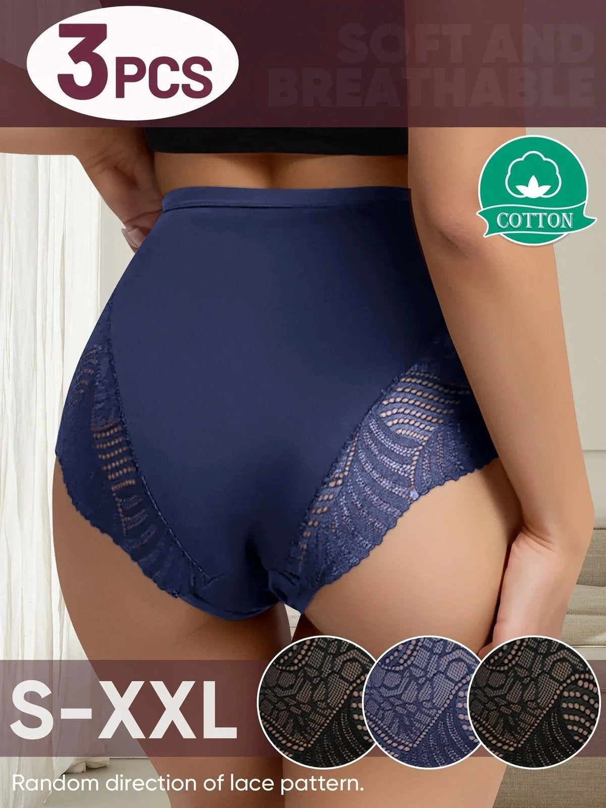 3-Pack Women's Panties: Lightweight, Breathable, Sexy Cut-Out Triangle Design - A-1 Thread Vault