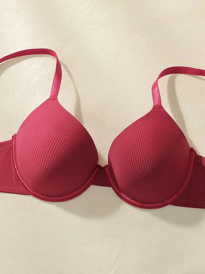 3-Pack Women's Solid Color Underwire Bras Full Coverage T-Shirt Bra with Comfortable Padded Everyday Wear Soft Lingerie 70B-85B - A-1 Thread Vault