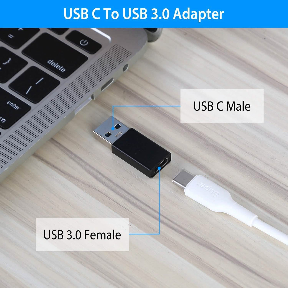 3-Packs: USB Type-C Male to USB A 3.0 OTG Male Port Converter - A-1 Thread Vault