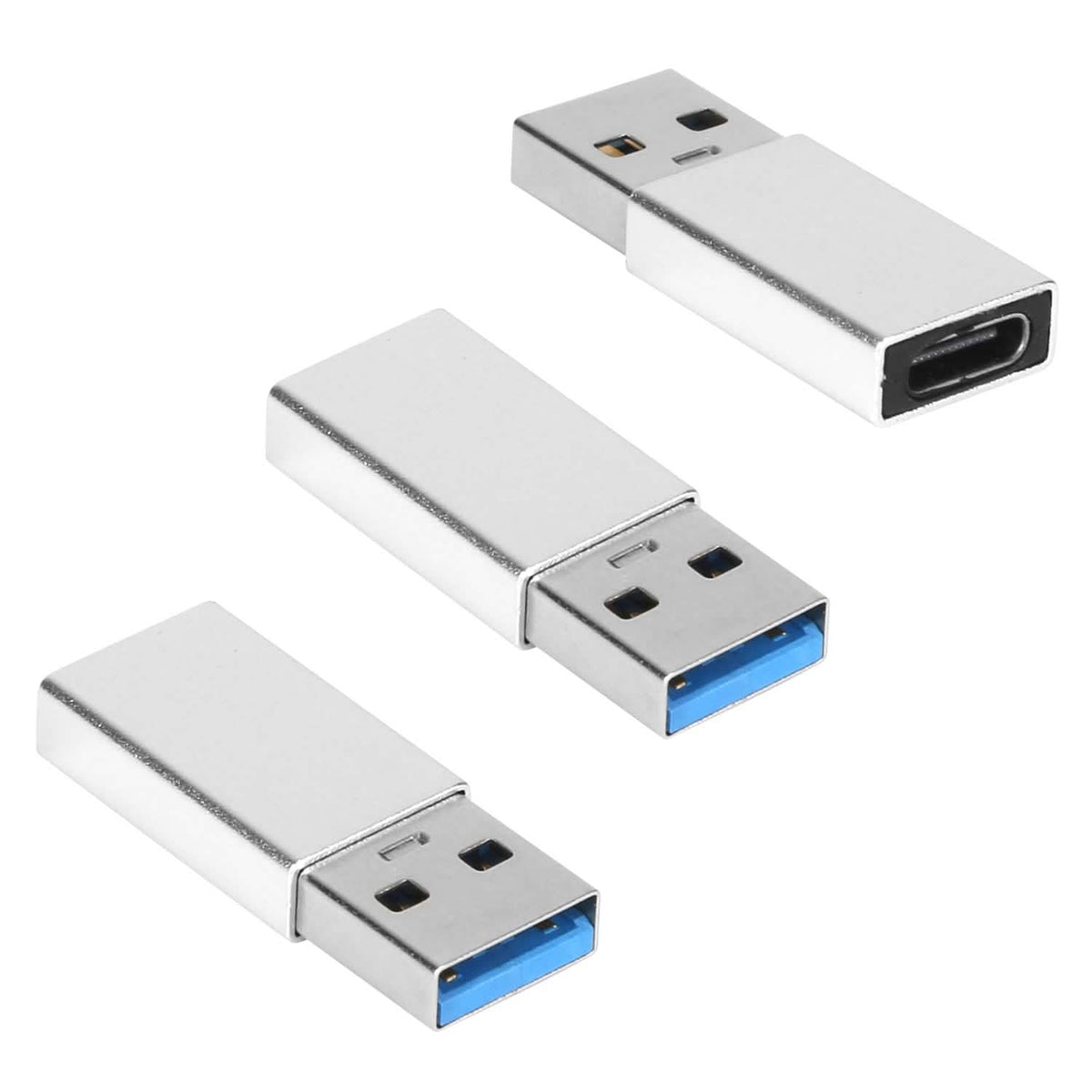 3-Packs: USB Type-C Male to USB A 3.0 OTG Male Port Converter - A-1 Thread Vault