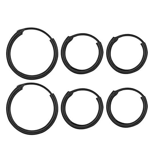 3-Pairs: Endless Hoop Earrings - A-1 Thread Vault