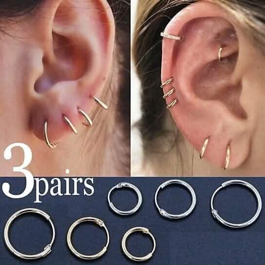 3-Pairs: Endless Hoop Earrings - A-1 Thread Vault