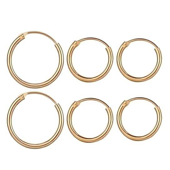 3-Pairs: Endless Hoop Earrings - A-1 Thread Vault