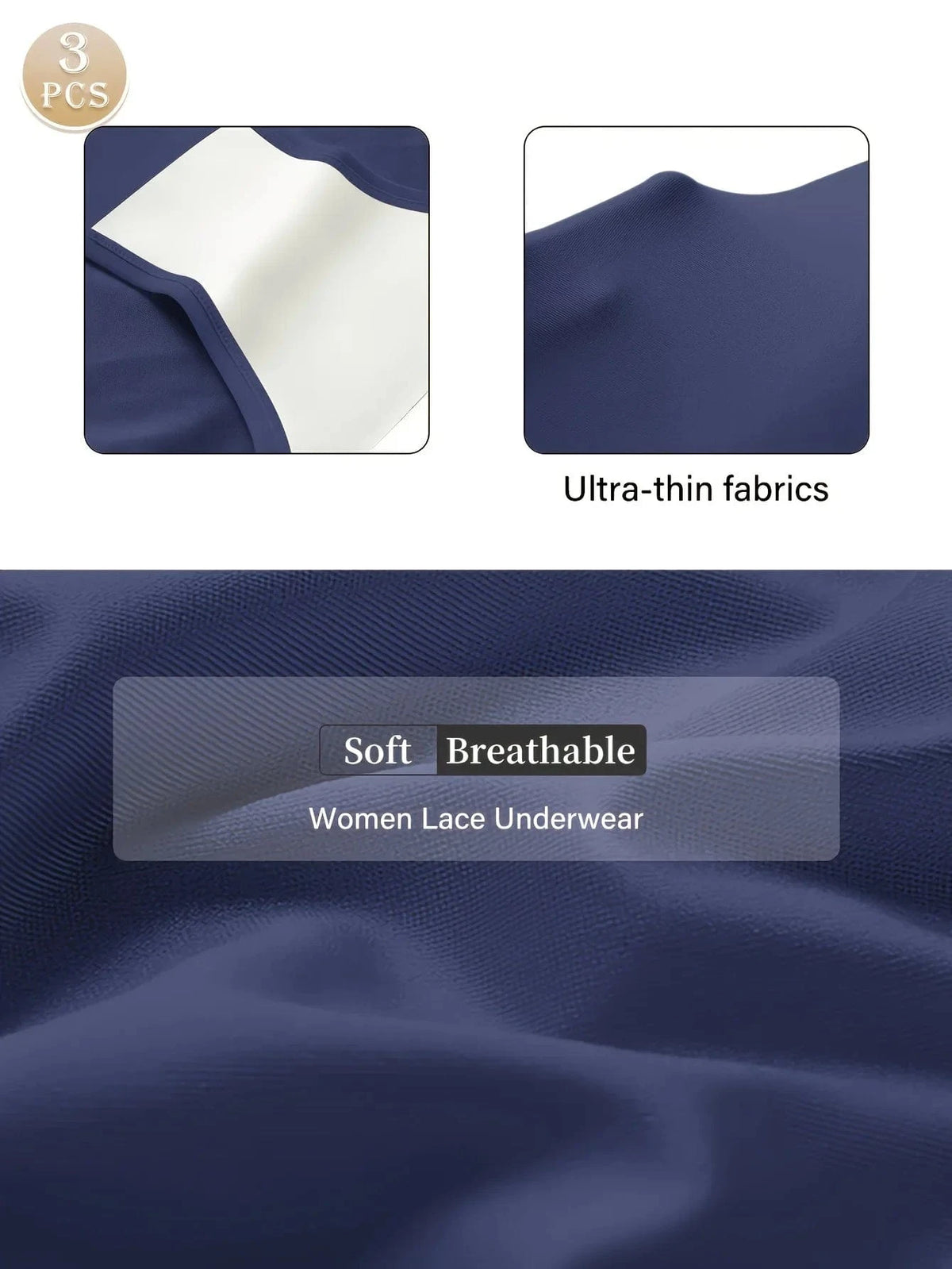 3 Pairs High Waisted Tummy Tuck Ice Silk Women's Panties Triangle Pants Comfortable and Breathable Shape and Hip Lifting - A-1 Thread Vault