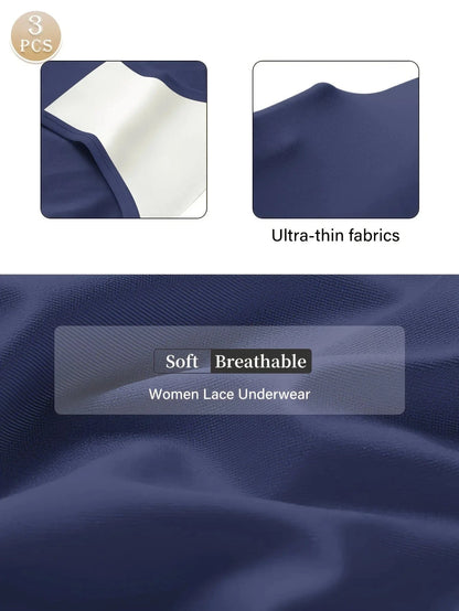 3 Pairs High Waisted Tummy Tuck Ice Silk Women's Panties Triangle Pants Comfortable and Breathable Shape and Hip Lifting - A-1 Thread Vault