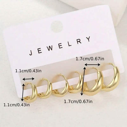 3-Pairs: Stylish and Simple Copper Earrings - A-1 Thread Vault