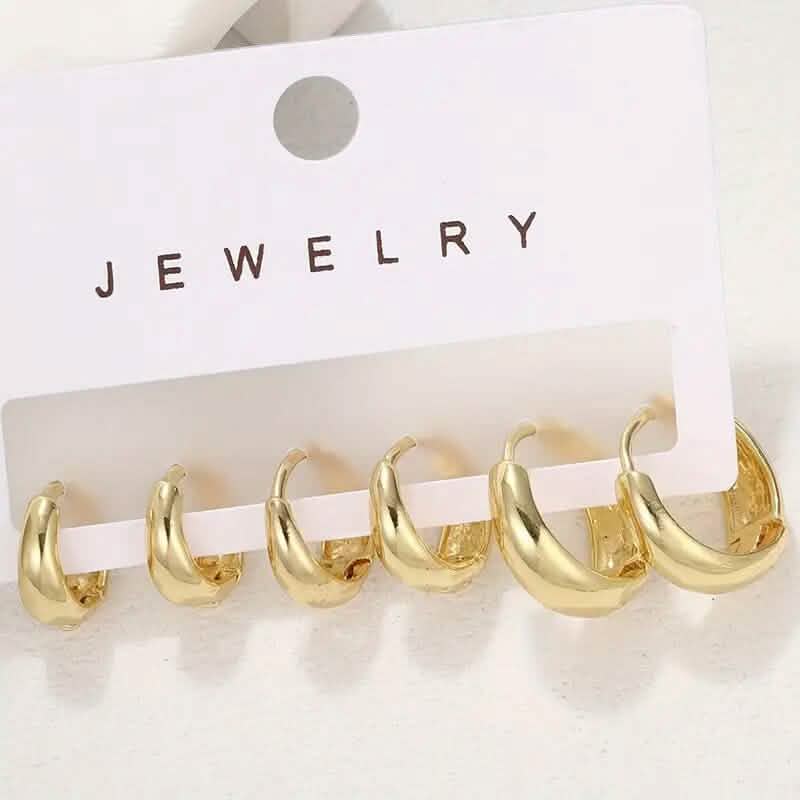 3-Pairs: Stylish and Simple Copper Earrings - A-1 Thread Vault