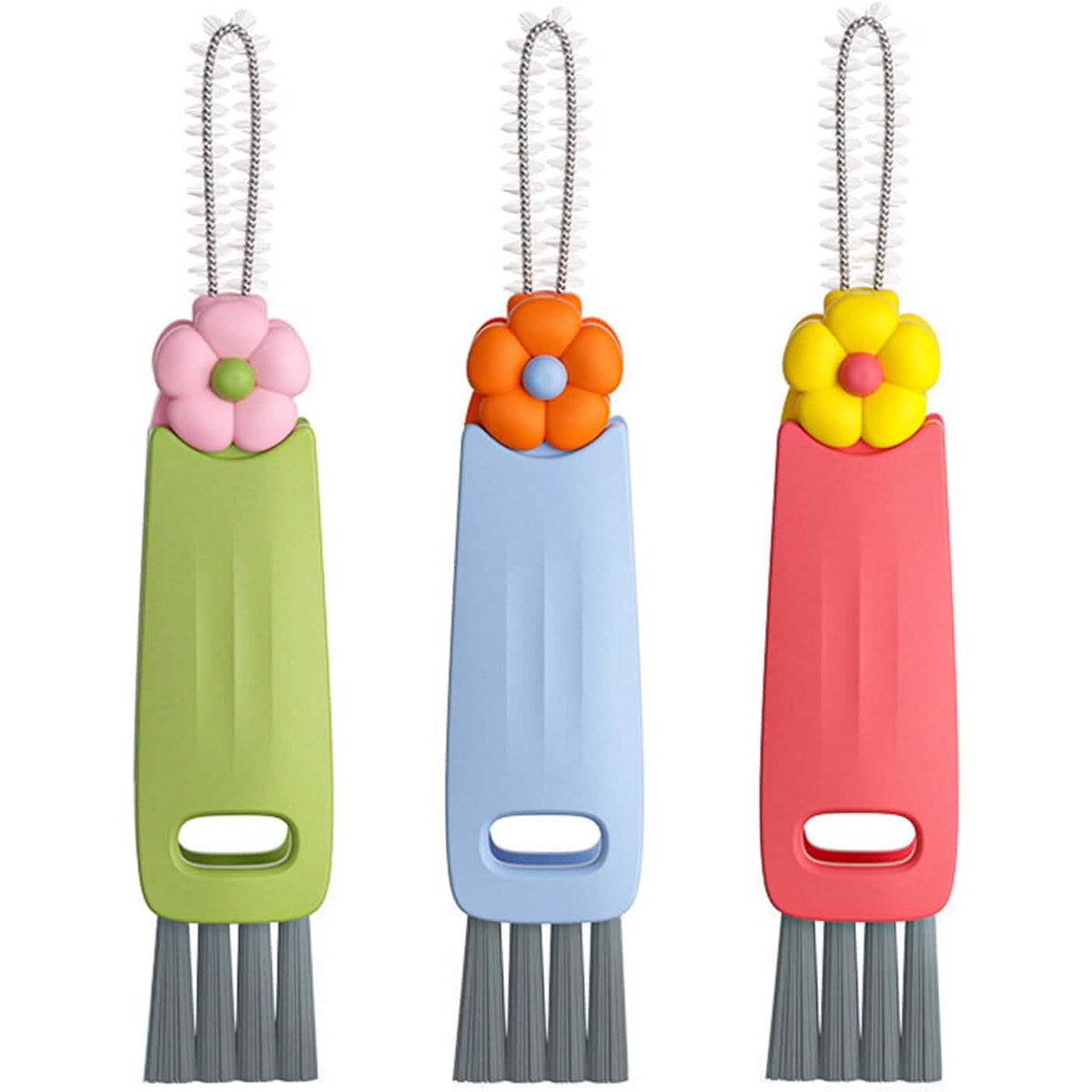 3-Piece: 3-in-1 Petal Cup Lid Cleaning Brush - A-1 Thread Vault