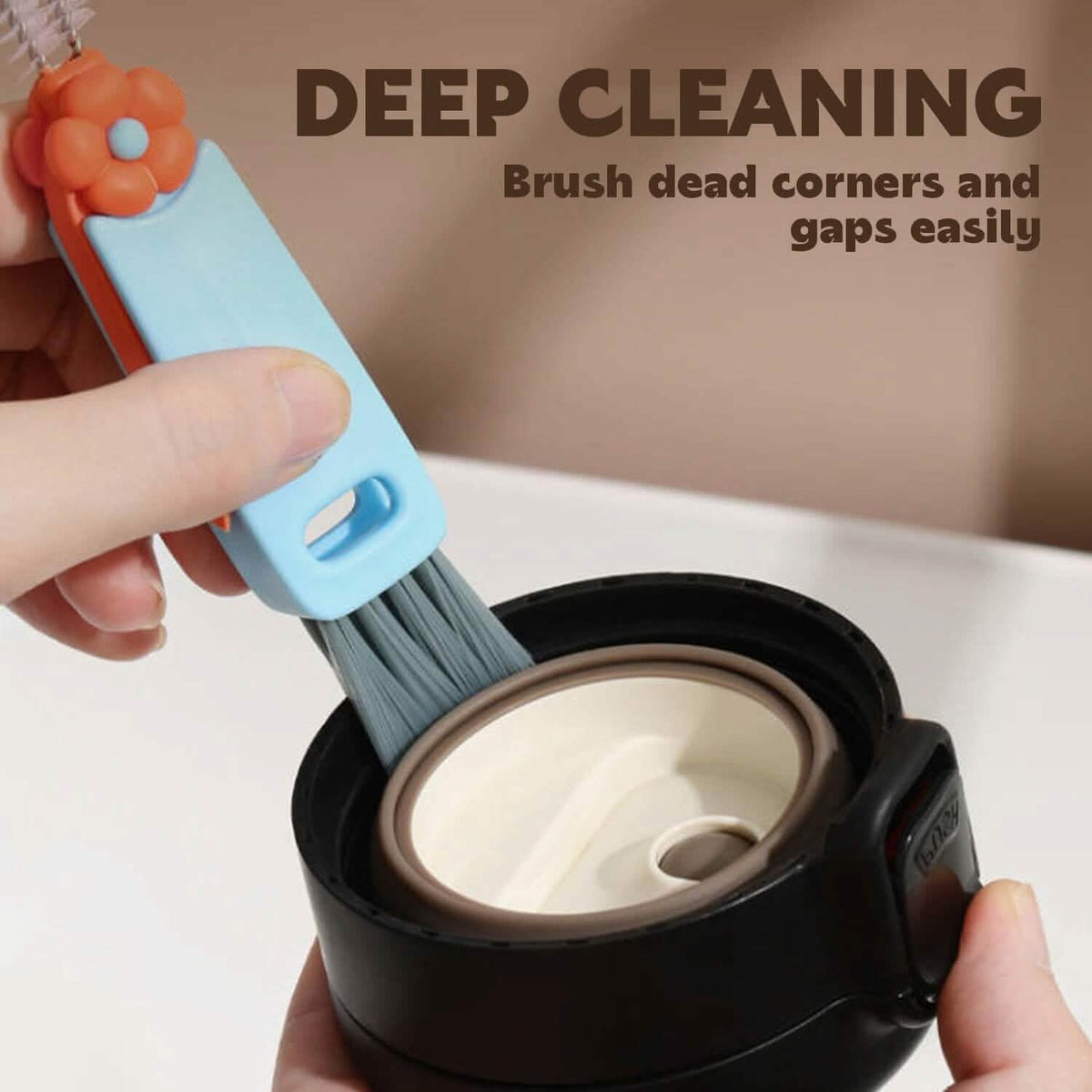 3-Piece: 3-in-1 Petal Cup Lid Cleaning Brush - A-1 Thread Vault