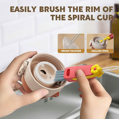 3-Piece: 3-in-1 Petal Cup Lid Cleaning Brush - A-1 Thread Vault